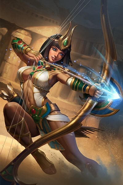 The splash art for Neith from Smite.